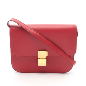 Celine Classic Crossbody Box Bag flap pushlock Red